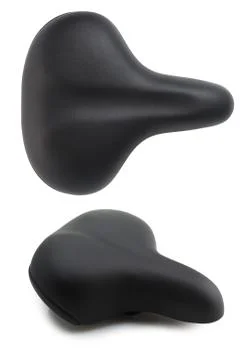 Bicycle seat in two angles. Top view and side view. Isolated on white backgro Fotos Stock