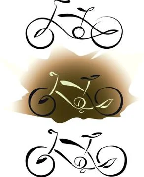 Bicycle set vintage Stock Illustration