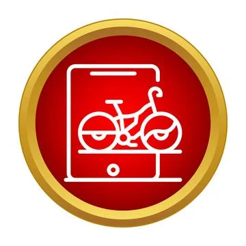 Bicycle sharing application with smartphone and icon Stock Illustration