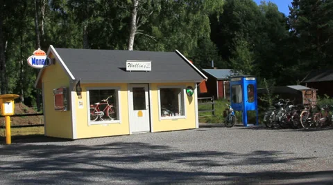 Bicycle shop circa 1950s Stock Footage 27556166