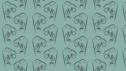 Bicycle Silhouette Pattern Background. Vector Illustrator. EPS10. Stock Illustration