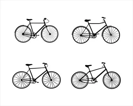 Bicycle silhouettes Stock Illustration