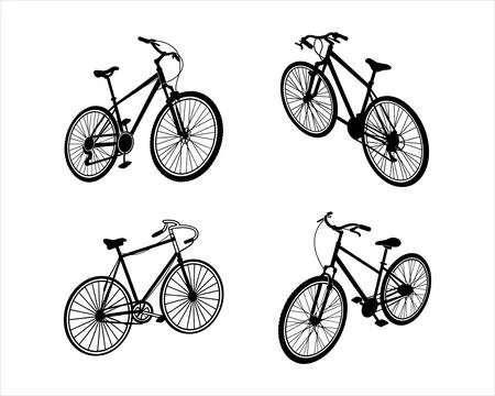 Bicycle silhouettes Stock Illustration