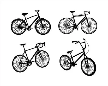Bicycle silhouettes Stock Illustration