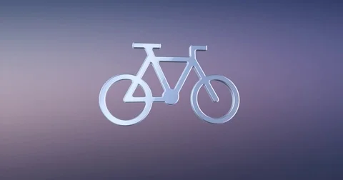 Bicycle Silver 3d Icon Stock Footage 71730335