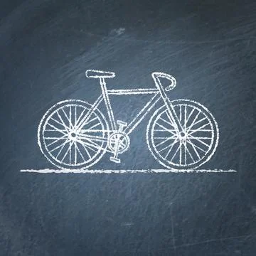 Bicycle sketch on chalkboard Stock Illustration