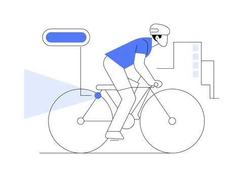Bicycle smart brake sensor isolated cartoon vector illustrations. Ilustración de archivo