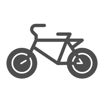 Bicycle solid icon, sport concept, bike sign on white background, retro bicycle Stock Illustration