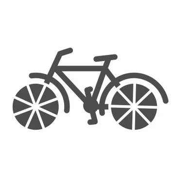 Bicycle solid icon, wheel transport symbol, Bike vector sign on white background Illustrazione stock