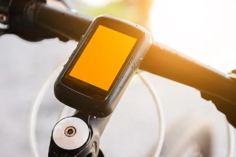 Bicycle speedometer computer setting on bicycle Stock Photos