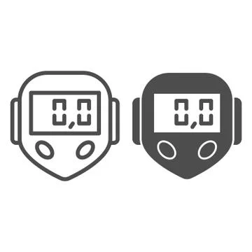 Bicycle speedometer line and solid icon, bicycle concept, speedometer sign on Stock Illustration