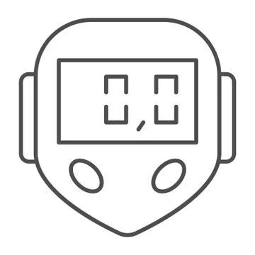 Bicycle speedometer thin line icon, bicycle concept, speedometer sign on white Stock Illustration