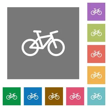 Bicycle square flat icons Stock Illustration
