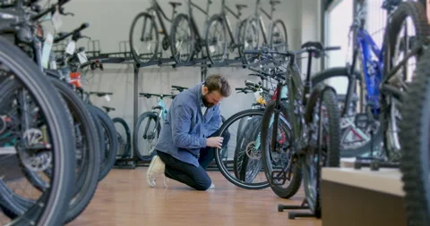 Bicycle Store Customer and Small Business Owner Stock Footage 253392870