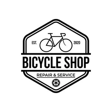 Bicycle store vector round emblem, badge or logo Stock Illustration