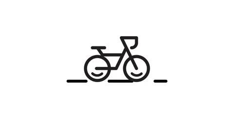 Bicycle stroke line icon animation isolated on white background Stock Footage 335121189