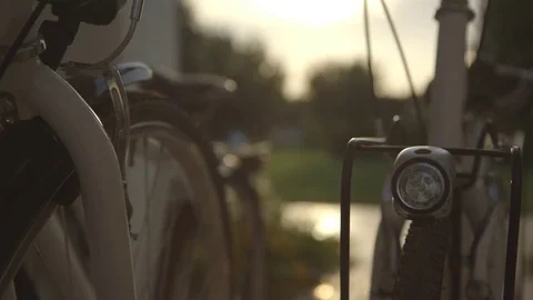 Bicycle at sunset Stock Footage 71134935