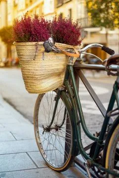 Bicycle at sunset Stock Photos