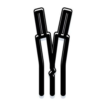 Bicycle suspension fork vector icon with twisted arch Stock Illustration