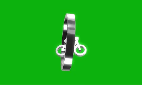 Bicycle symbol spinning on green screen background. Stock Footage 346499521