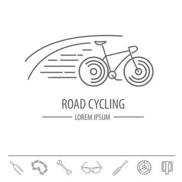 Bicycle thin line design logo template. Vector illustration Illustrazione stock