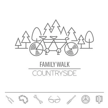 Bicycle thin line design logo template. Vector illustration Illustrazione stock