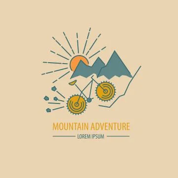 Bicycle thin line design logo template. Vector illustration Stock Illustration