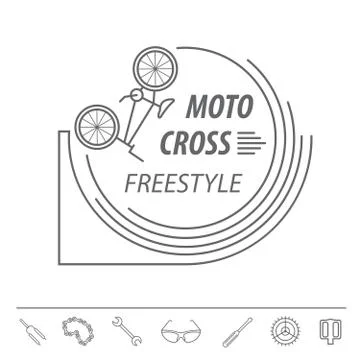 Bicycle thin line design logo template. Vector illustration Stock Illustration