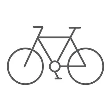 Bicycle thin line icon, cycle and sport, bike sign, vector graphics, a linear Stock Illustration