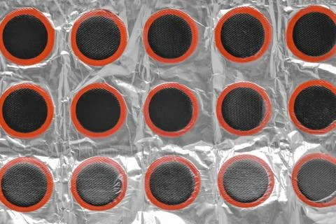 Bicycle tire patch set Fotos de archivo