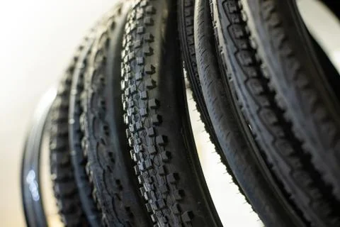 Bicycle tires. protector close-up Stock Photos