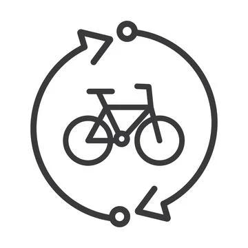 Bicycle tour, two arrows with pointer, symbol, bicycle route sign Stock Illustration