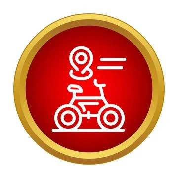 Bicycle tracking location pin icon identifying transport 스톡 일러스트
