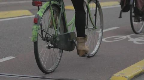 Bicycle traffic in Amsterdam Stock Footage 36737922