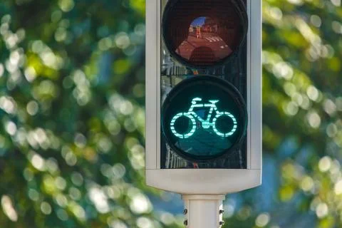 Bicycle traffic light in the netherlands Stock Photos