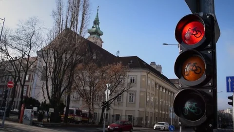 Bicycle traffic lights Stock Footage 70404114