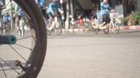 Bicycle traffic in summer Stock Footage 88471037