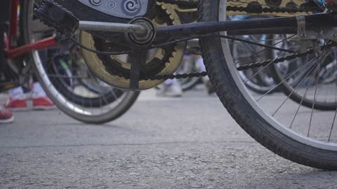 Bicycle traffic in summer Stock Footage 88473153