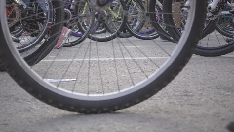 Bicycle traffic in summer Stock Footage 88473478