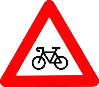 Bicycle Traffic Warning Sign Stock Illustration