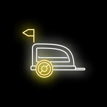Bicycle trailer accessory neon glowing icon Stock-Illustration
