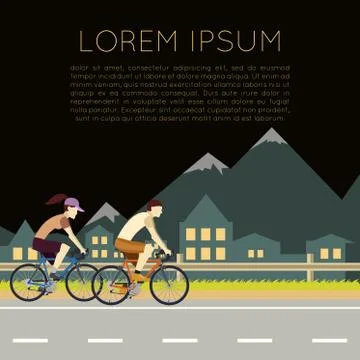 Bicycle trip banner Stock Illustration
