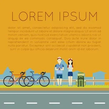 Bicycle trip banner Stock Illustration
