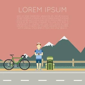 Bicycle trip banner Illustrazione stock