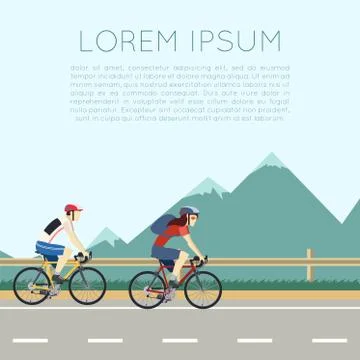 Bicycle trip banner Stock Illustration