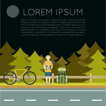 Bicycle trip banner Stock Illustration