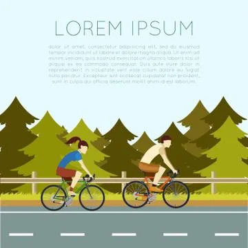 Bicycle trip banner Stock Illustration