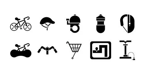 Bicycle trip pictograms set vector illustration. Stock Illustration