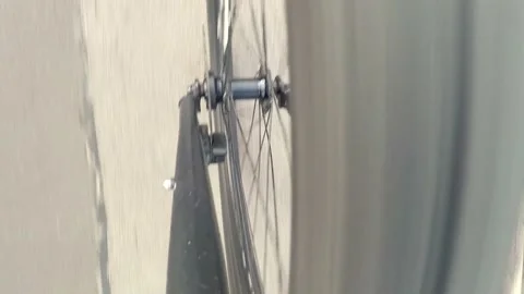 Bicycle tyre top point of view Hyperlapse on pavement commute on asphalt bi.. Stock Footage 226277196