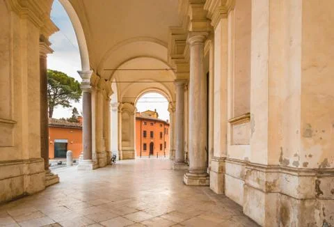 Bicycle under baroque arches Stock Photos